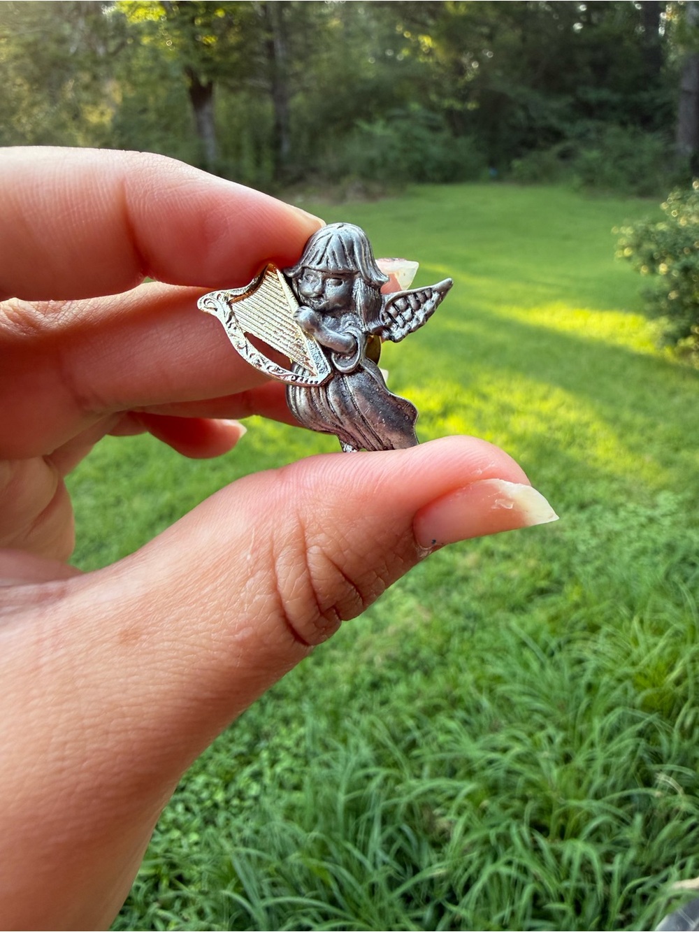 Vintage Pewter Angel Pin